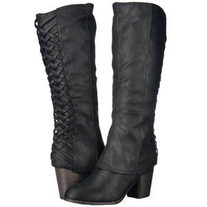 Knee High Black Foldover Boots